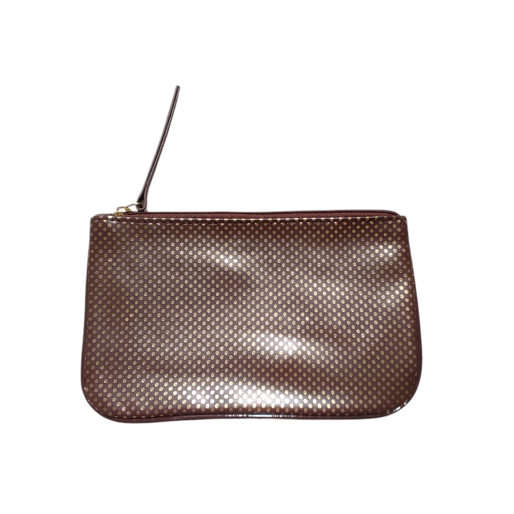 3 For 15$ Estee Lauder Gold Metallic Cut out  Pouch Make Up Bag Wristlet Clutch